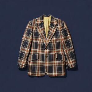 Vintage 70s Johnny Carson Plaid Blazer Sport Coat Mens M L The Broadway